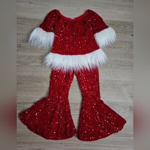 Red Sequin Kids Christmas Boutique Set